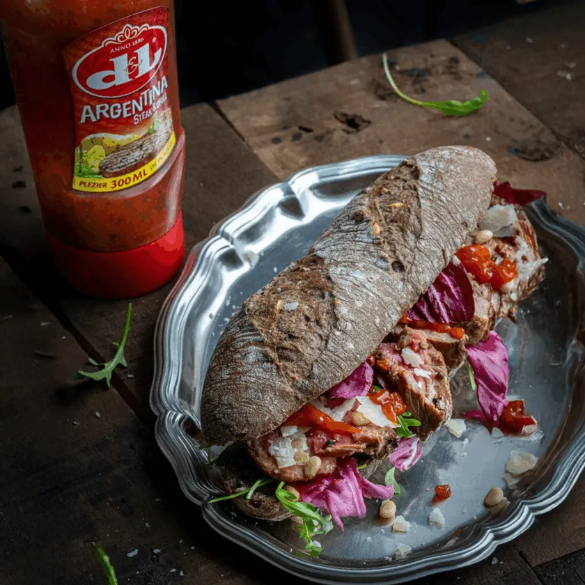 Broodje steak met argentinasaus