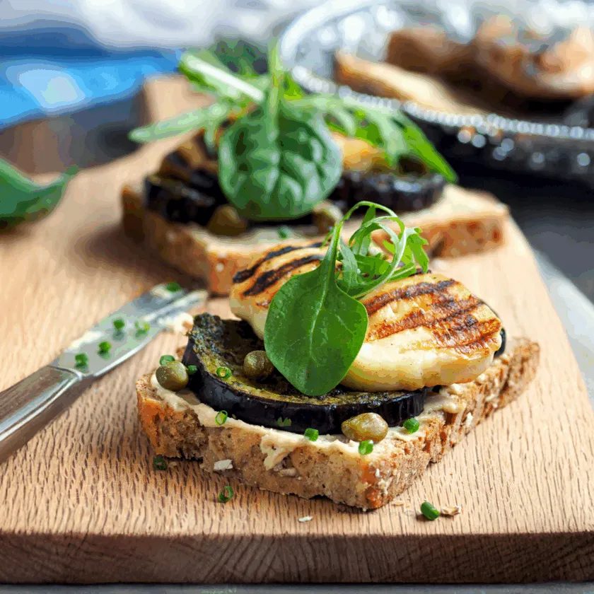 Sandwich met Halloumi en mayonaise met citroen